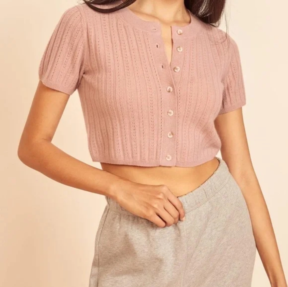 Reformation Germaine Cashmere Crop Sweater